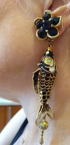 Runway VINTAGE handmade long  vintage earrings